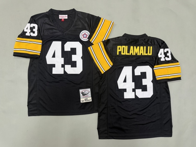 Men 2025 Pittsburgh Steelers #43 Polamalu black Throwback Limited NFL Jersey style 003->pittsburgh steelers->NFL Jersey